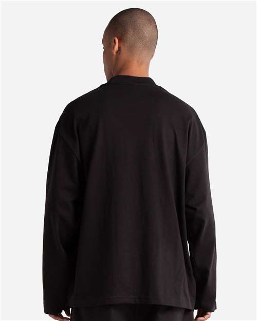 Shaka Wear SHMOL Unisex Max Heavyweight Oversized Long Sleeve T-Shirt - Black - model back