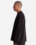 Shaka Wear SHMOL Unisex Max Heavyweight Oversized Long Sleeve T-Shirt - Black - model side