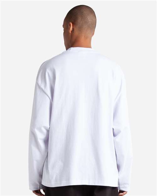 Shaka Wear SHMOL Unisex Max Heavyweight Oversized Long Sleeve T-Shirt - White - model back