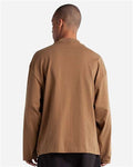 Shaka Wear SHMOL Unisex Max Heavyweight Oversized Long Sleeve T-Shirt - Latte - model back