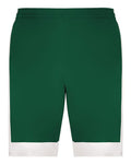 Augusta Sportswear 6890 Youth Match-Up Basketball Shorts - Dark Green/ White - front