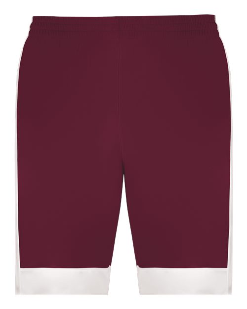 Augusta Sportswear 6890 Youth Match-Up Basketball Shorts - Maroon/ White - front