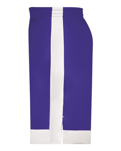 Augusta Sportswear 6890 Youth Match-Up Basketball Shorts - Purple/ White - side