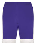 Augusta Sportswear 6890 Youth Match-Up Basketball Shorts - Purple/ White - front