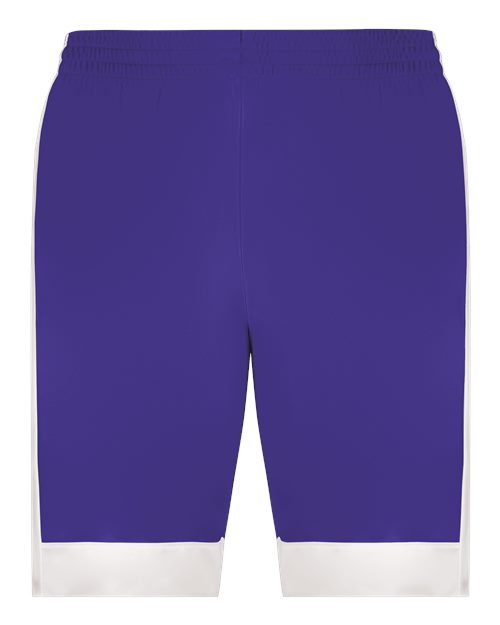 Augusta Sportswear 6890 Youth Match-Up Basketball Shorts - Purple/ White - front