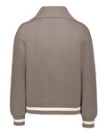Holloway 223782 Women's Heritage Prep Quarter-Zip Pullover - Mink/ Vanilla - back