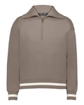 Holloway 223782 Women's Heritage Prep Quarter-Zip Pullover - Mink/ Vanilla - front