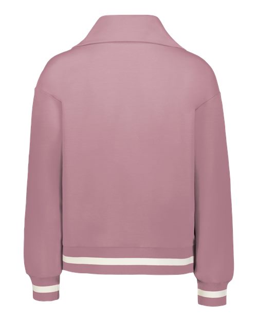 Holloway 223782 Women's Heritage Prep Quarter-Zip Pullover - Rosewood/ Vanilla - back