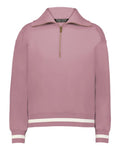 Holloway 223782 Women's Heritage Prep Quarter-Zip Pullover - Rosewood/ Vanilla - front