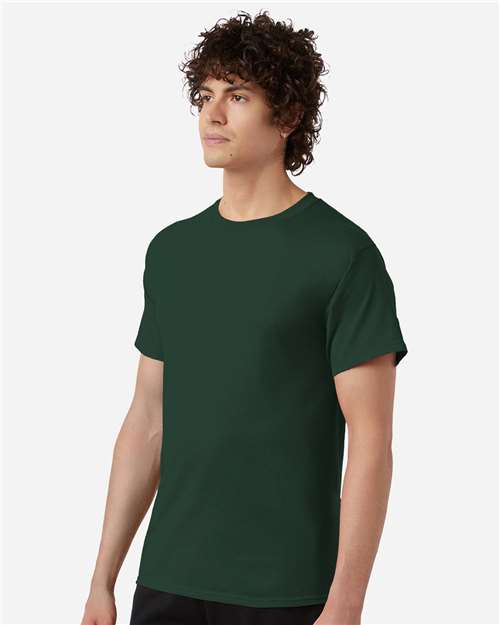 Champion CH1000 Jersey T-Shirt - Dark Green - model side