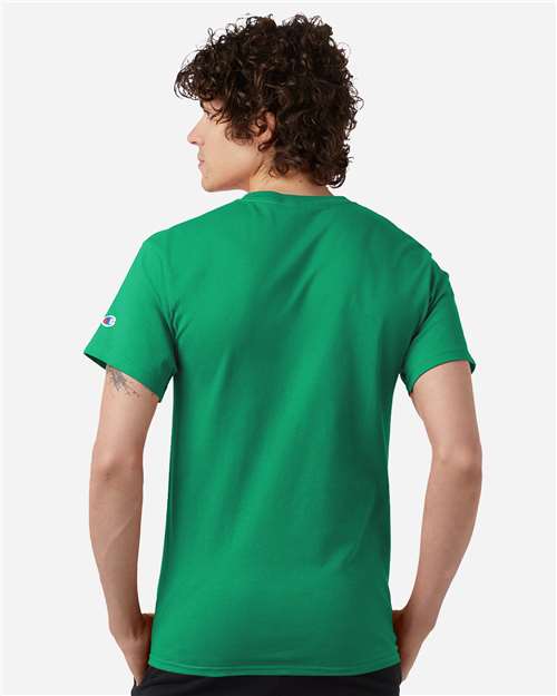 Champion CH1000 Jersey T-Shirt - Kelly Green - model back