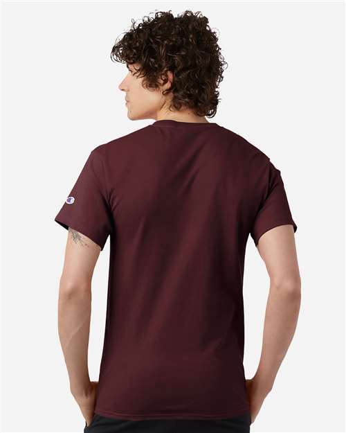 Champion CH1000 Jersey T-Shirt - Maroon - model back