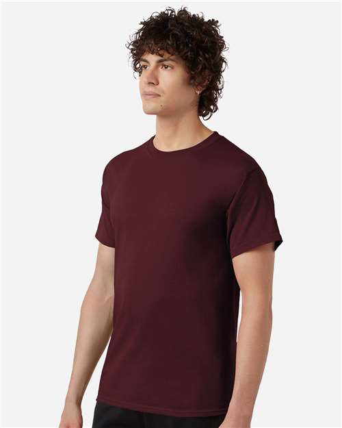Champion CH1000 Jersey T-Shirt - Maroon - model side