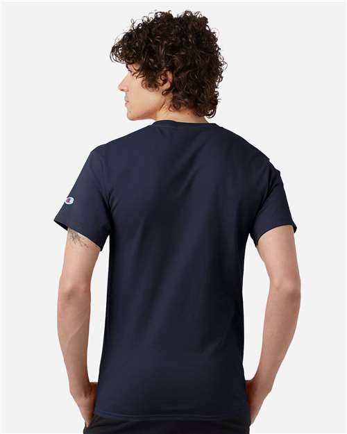 Champion CH1000 Jersey T-Shirt - Navy - model back