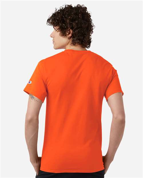 Champion CH1000 Jersey T-Shirt - Orange - model back