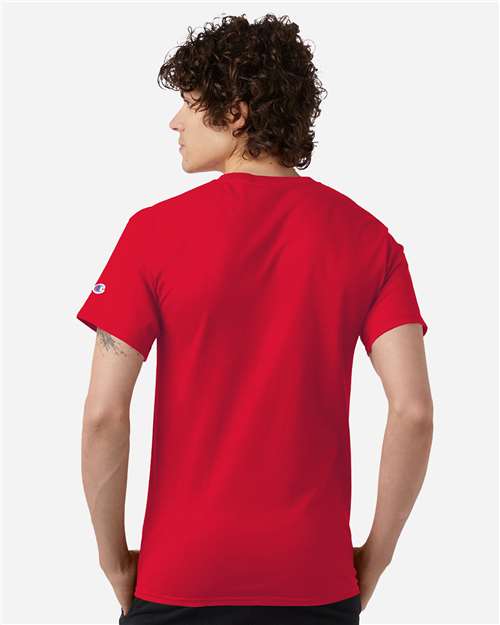 Champion CH1000 Jersey T-Shirt - Red - model back