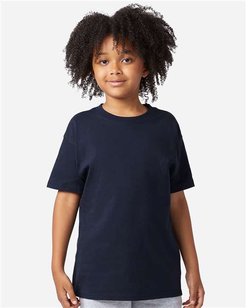Champion CH1081 Youth Jersey T-Shirt - Navy - model front