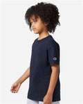 Champion CH1081 Youth Jersey T-Shirt - Navy - model side