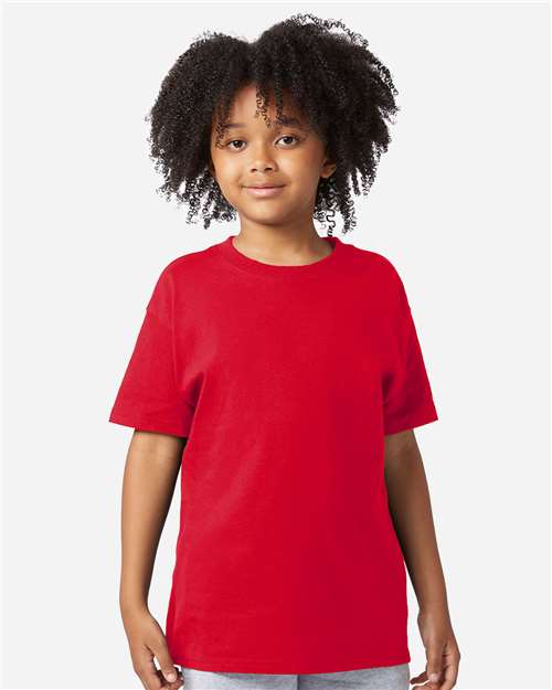 Champion CH1081 Youth Jersey T-Shirt - Red - model front