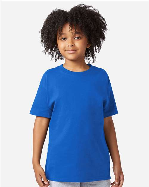 Champion CH1081 Youth Jersey T-Shirt - Royal Blue - model front
