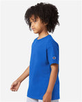 Champion CH1081 Youth Jersey T-Shirt - Royal Blue - model side