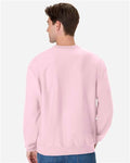Hanes OG600 Unisex Beefy Sweats Premium Heavyweight Crewneck Sweatshirt - Pale Pink - model back