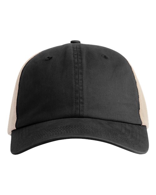 Comfort Colors CCST0 Sunwashed Trucker Cap - Black - front