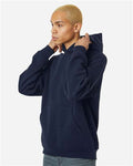 Independent Trading Co. IND420XD Unisex Mainstreet Heavyweight Hooded Sweatshirt - Classic Navy - model side