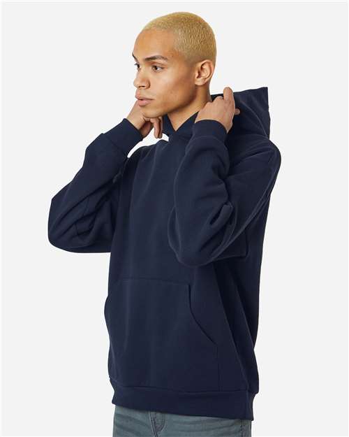 Independent Trading Co. IND420XD Unisex Mainstreet Heavyweight Hooded Sweatshirt - Classic Navy - model side