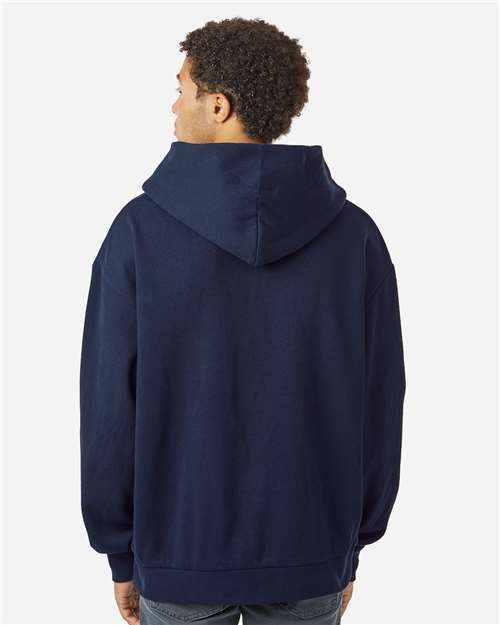 Independent Trading Co. IND280SL Unisex Avenue Midweight Hooded Sweatshirt - Classic Navy - model back