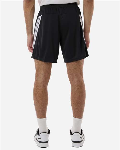 Adidas AT300 Men's 3-Stripes 7" Shorts - Black/ White - model back