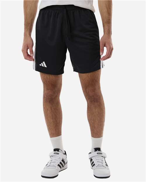 Adidas AT300 Men's 3-Stripes 7" Shorts - Black/ White - model front