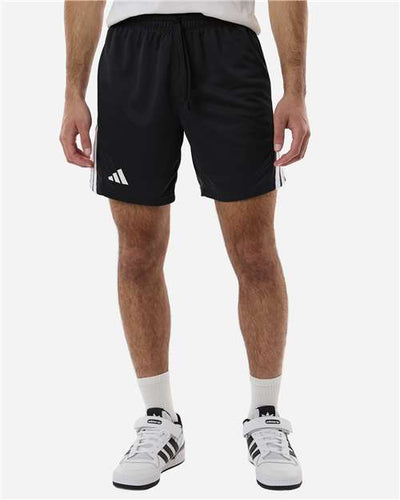 Adidas AT300 Men's 3-Stripes 7" Shorts - Black/ White - model front