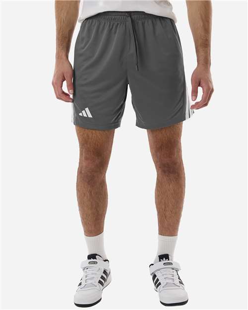 Adidas AT300 Men's 3-Stripes 7" Shorts - Team Grey Four/ White - model front