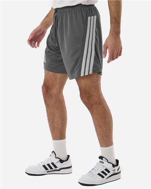 Adidas AT300 Men's 3-Stripes 7" Shorts - Team Grey Four/ White - model side