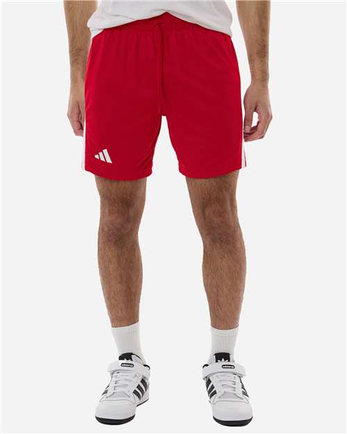 Adidas AT300 Men's 3-Stripes 7" Shorts - Team Power Red/ White - model front