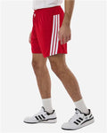 Adidas AT300 Men's 3-Stripes 7" Shorts - Team Power Red/ White - model side