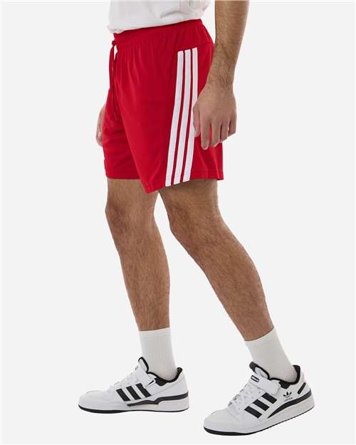 Adidas AT300 Men's 3-Stripes 7" Shorts - Team Power Red/ White - model side