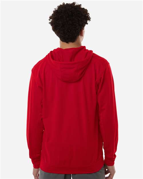 Adidas AT208 Men's Game & Go Fleece Full-Zip Hooded Sweatshirt - Team Power Red - model back