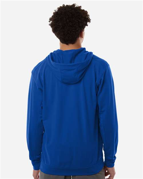 Adidas AT208 Men's Game & Go Fleece Full-Zip Hooded Sweatshirt - Team Royal Blue - model back