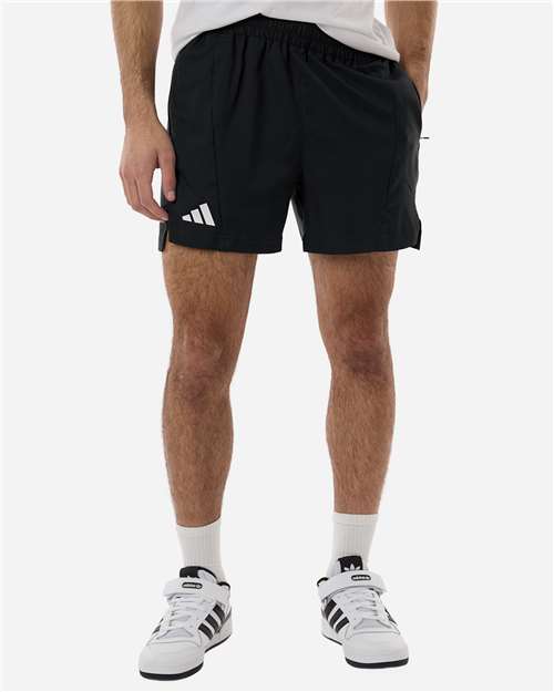 Adidas AT304 Men's D4T Woven 7" Shorts - Black/ White - model front