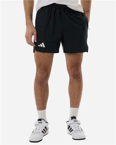 Adidas AT304 Men's D4T Woven 7" Shorts - Black/ White - model front