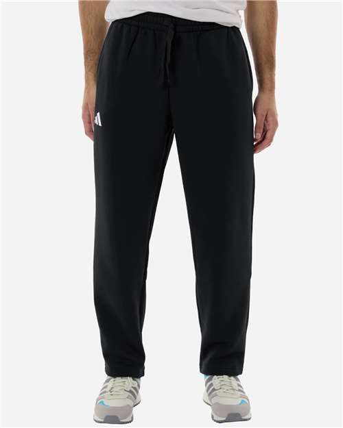 Adidas AT215 Men's Fleece Sweatpants - Black/ White - model front