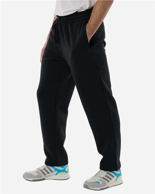 Adidas AT215 Men's Fleece Sweatpants - Black/ White - model side