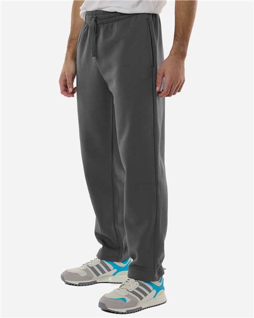 Adidas AT215 Men's Fleece Sweatpants - Team Grey Four/ White - model side