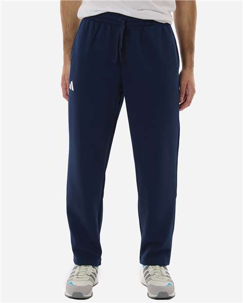 Adidas AT215 Men's Fleece Sweatpants - Team Navy Blue/ White - model front