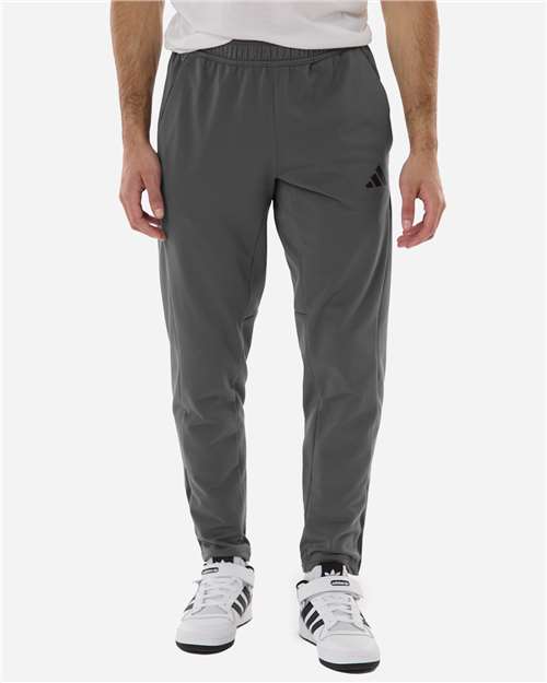 Adidas AT218 Men's Game & Go Fleece 3-Bar Sweatpants - Team Grey Four - model front