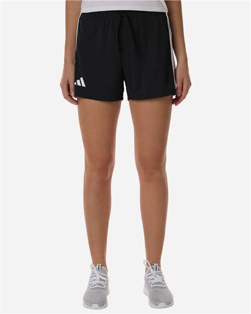 Adidas AT301 Women's 3-Stripes 3" Shorts - Black/ White - model front