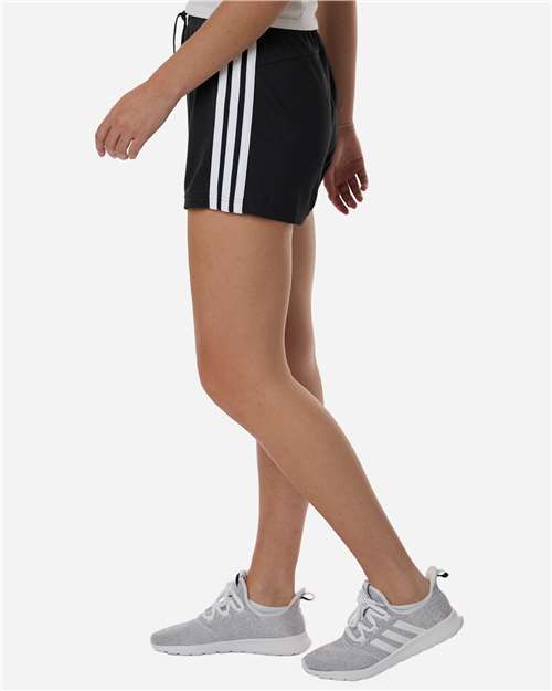 Adidas AT301 Women's 3-Stripes 3" Shorts - Black/ White - model side