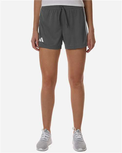 Adidas AT301 Women's 3-Stripes 3" Shorts - Team Grey Four/ White - model front
